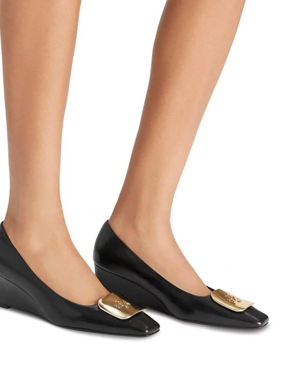 Tory Burch Georgia Wedge Pumps - Black